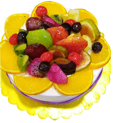 "Round shape Fresh Fruit Cake -1 Kg (Exotica) - Click here to View more details about this Product